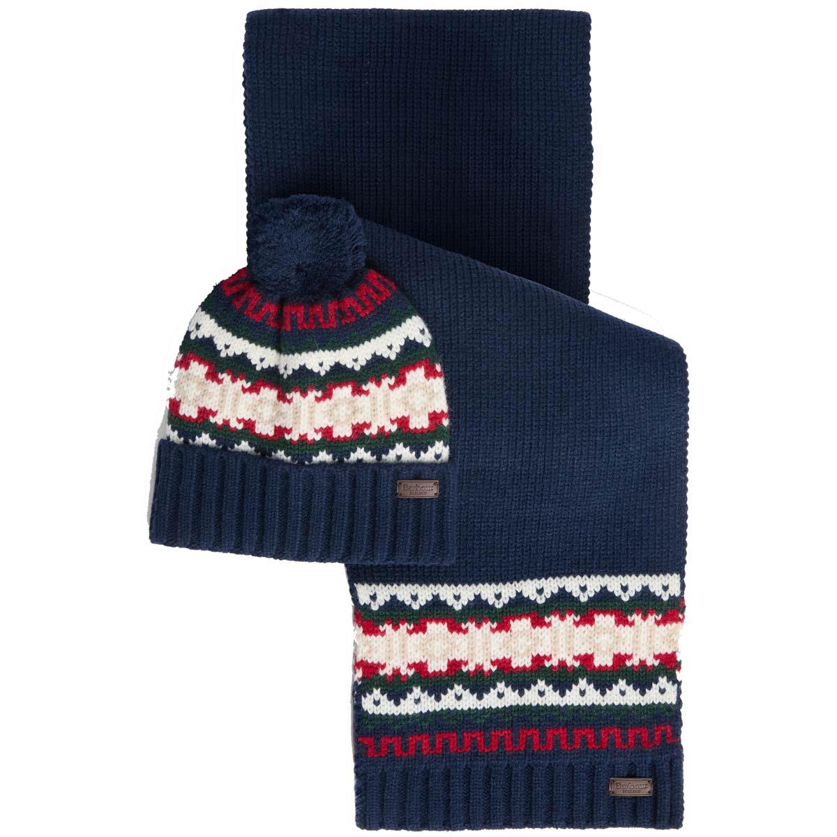 Barbour Mens Kane Knitted Beanie & Scarf Gift Set