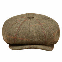Khaki Tweed Joules Womens Harrogate Baker Boy Hat