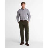 Navy Barbour Mens William Regular Fit Checked Shirt ON MODEL