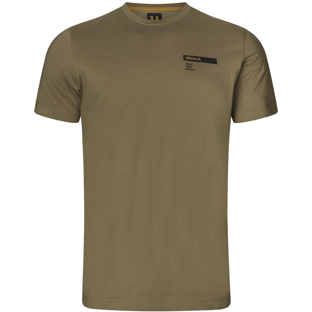 Dark Antique Bronze Harkila Mens Logo Band T-Shirt