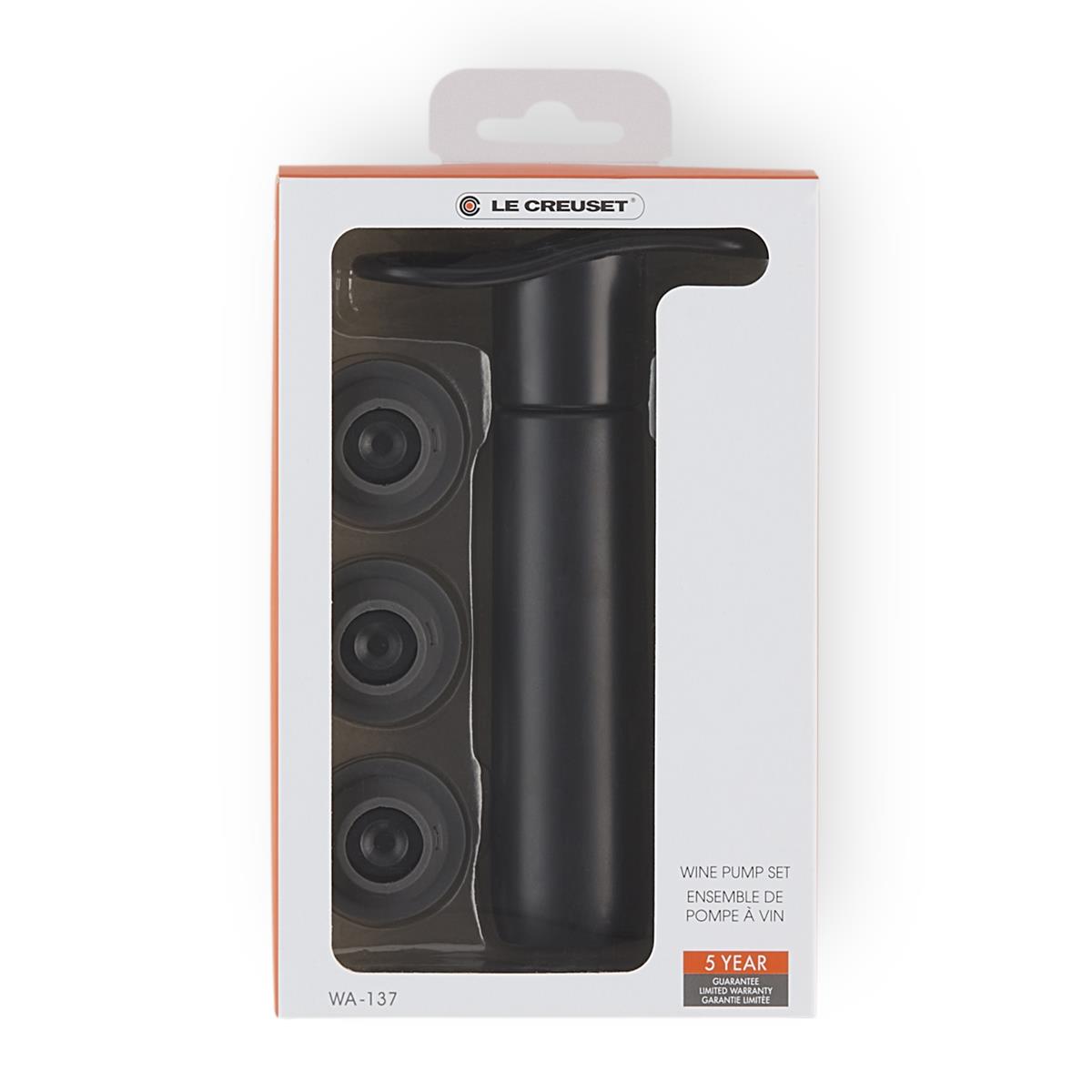 Le Creuset Wine Pump & Stoppers Satin Black