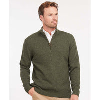 Dark Seaweed Barbour Mens Tisbury 1/2 Zip front