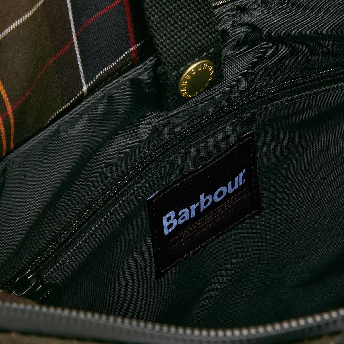 Olive/Black Barbour Field Wax Backpack Inside