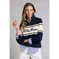Ink Navy Holland Cooper Womens Signature Quarter Zip Sweat On Model