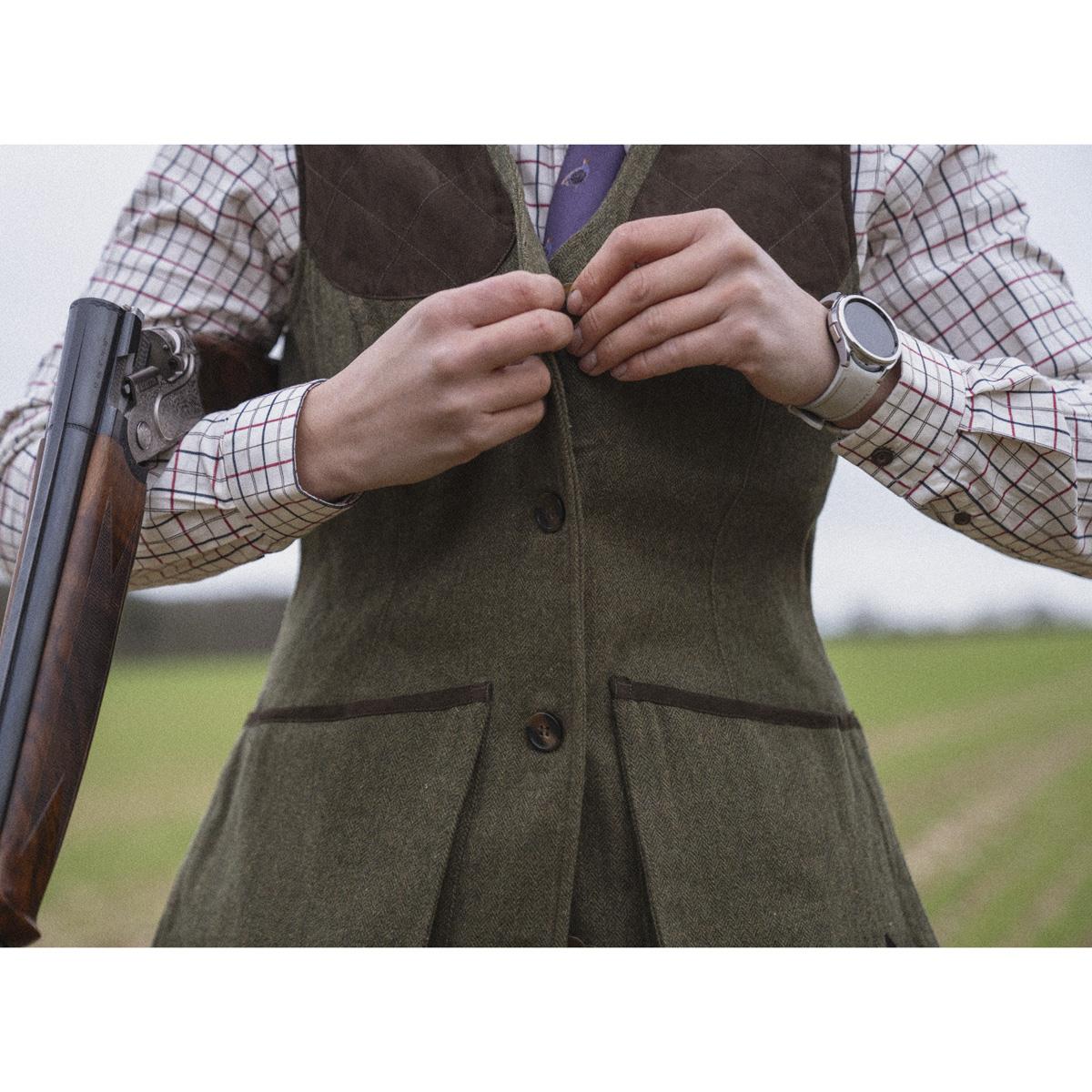 Moss Green Seeland Womens Hillside Harriet Waistcoat Lifestyle Detail