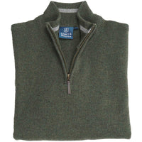 Albert and Maurice Netherton Zip Neck Lambswool Jumper Thyme