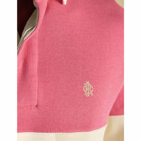 Blue/Pink Joules Mens French Rib Rugby Shirt Logo