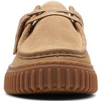 Dark Sand Suede Clarks Mens Torhill Lo Shoes Toe View