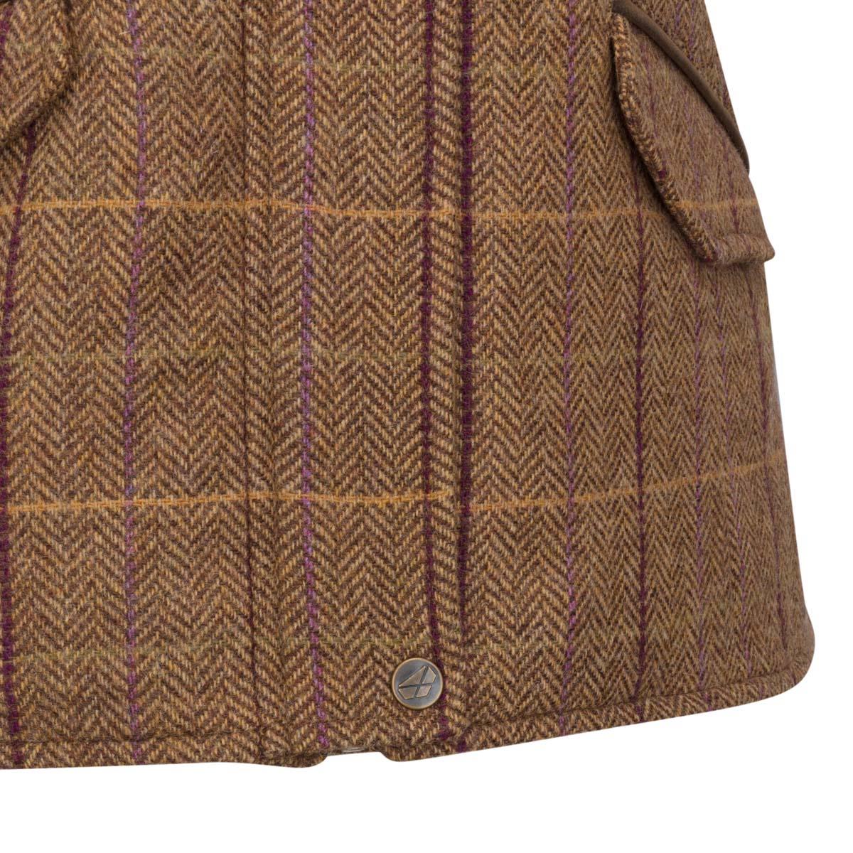 Bracken/Blackberry Hoggs Of Fife Eden Womens Technical Tweed Gilet Pocket