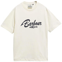 Whisper White Barbour Mens Hook Relaxed Graphic T-Shirt