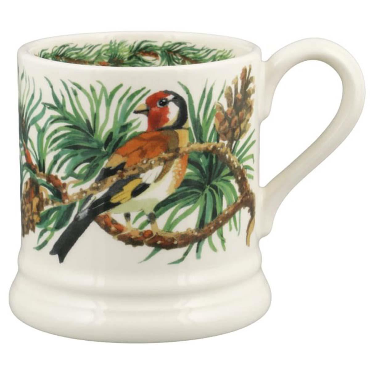 Emma Bridgewater Autumn Garden Birds Goldfinch in Spruce Half Pint Mug