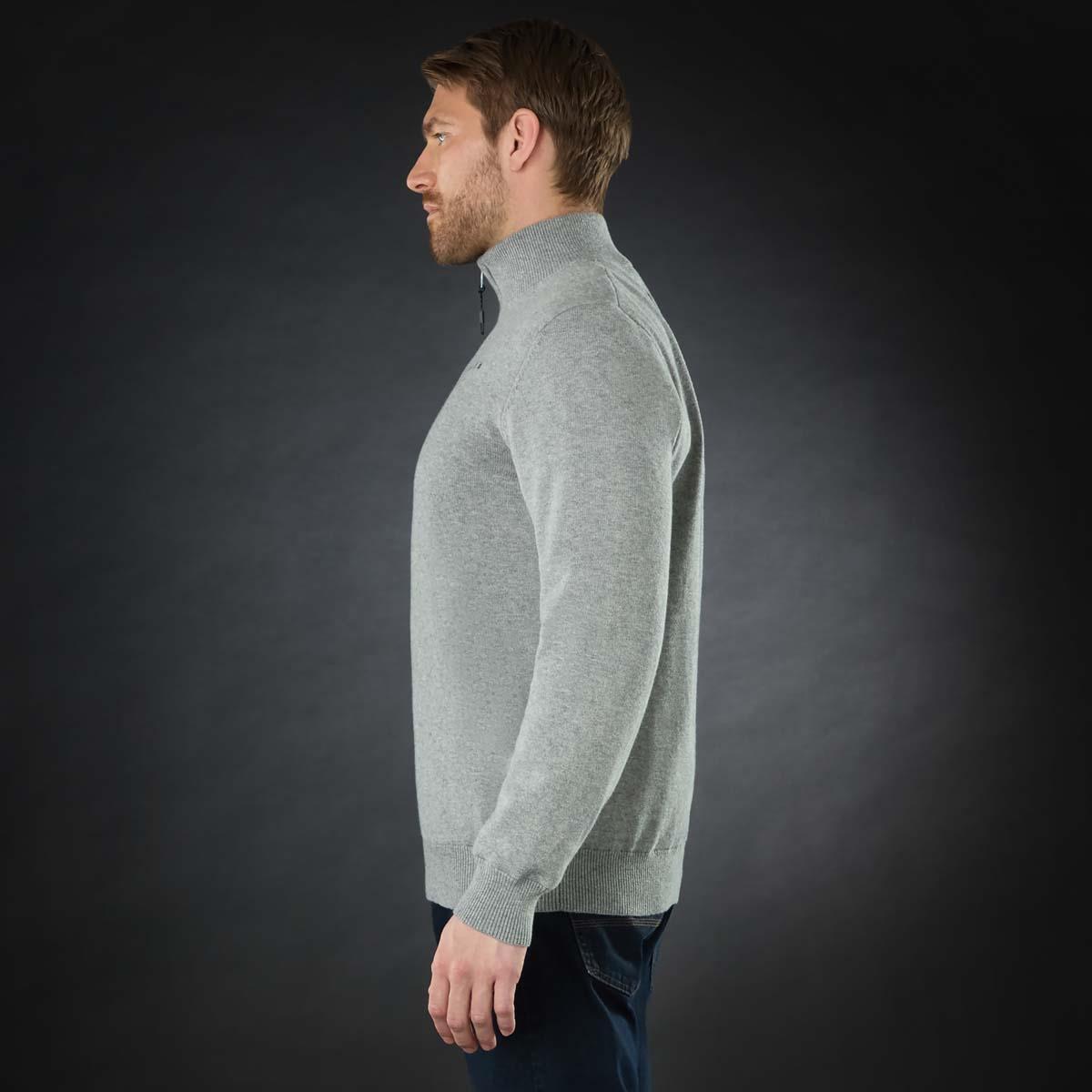 Quarry Musto Mens Original 1/4 Zip Neck Knit SIDE