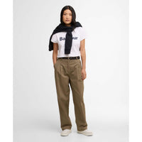 Dusky Green Barbour Womens Fern Trousers On Model