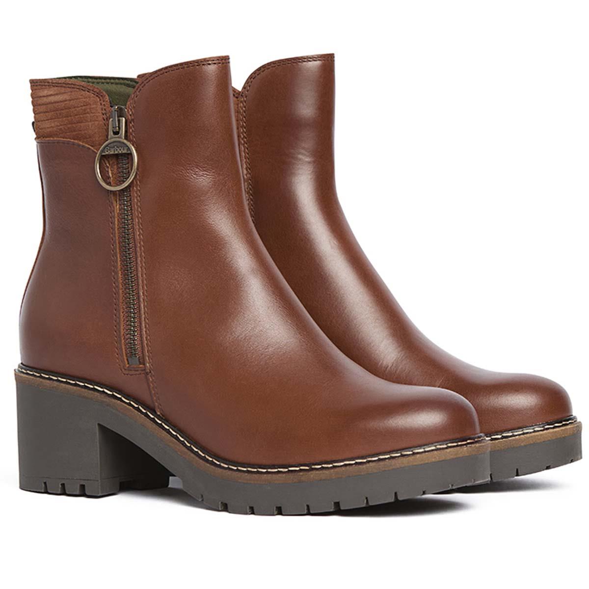 Chestnut Barbour Womens Dahlia Heeled Boot