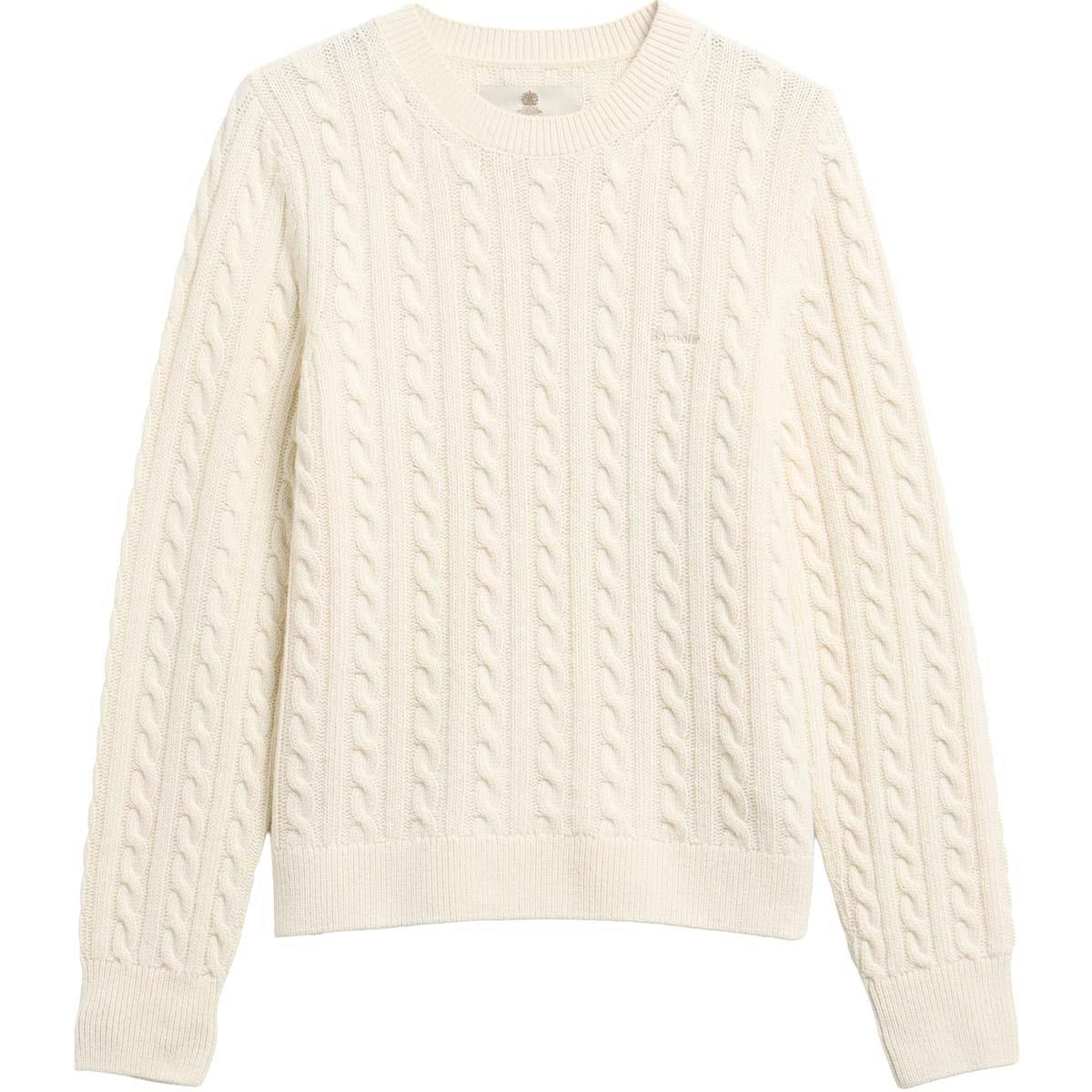 Ecru Barbour Womens Ashdown Cable Knitted Jumper