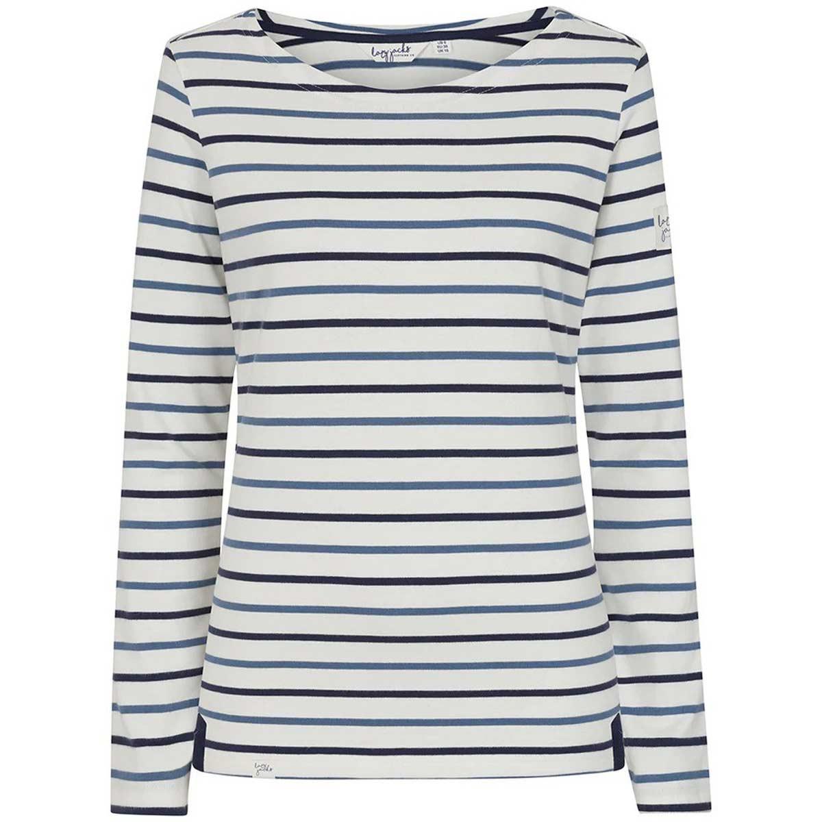 Blue Lazy Jacks Womens LJ97 Striped Breton Top