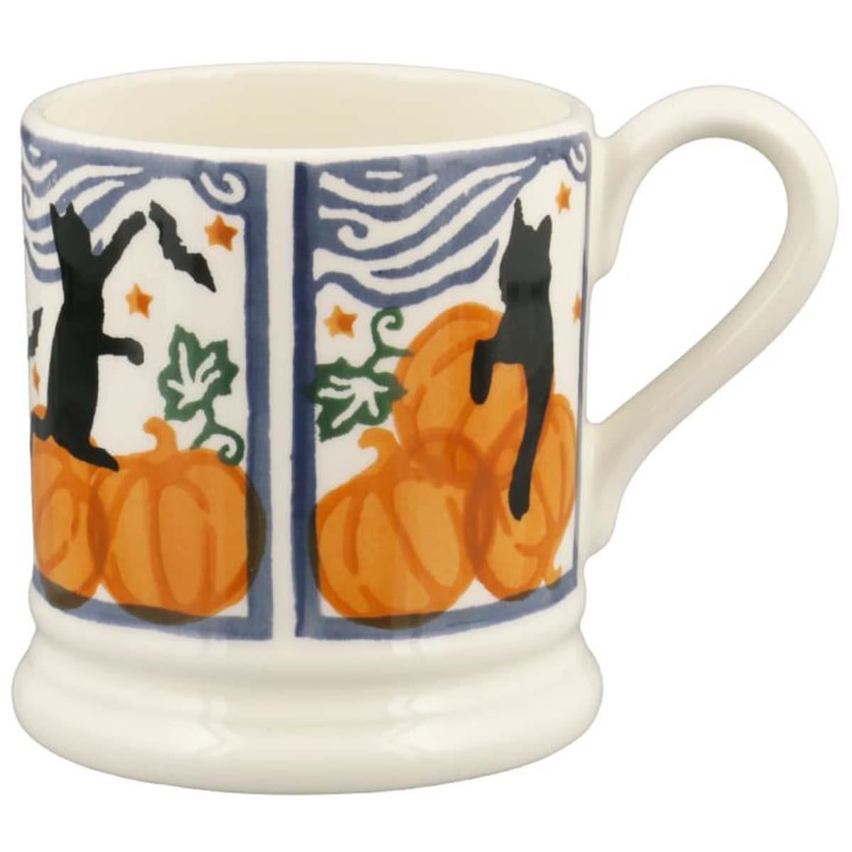 Emma Bridgewater Halloween Spooky Cats and Pumpkins Half Pint Mug