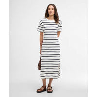 Cloud/Navy Stripe Barbour Womens Selena Midi Dress front