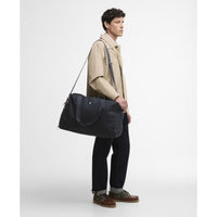 Navy Barbour Cascade City Holdall Bag On Model