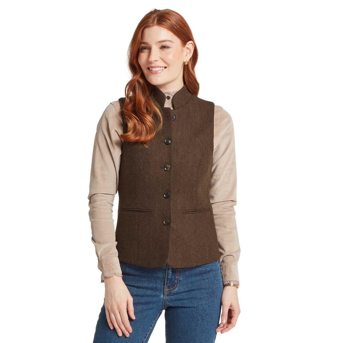 Schoffel Womens Millport Tweed Nehru Waistcoat