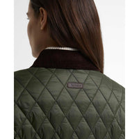 Olive/Shadow Classic Barbour Womens Mildred Quilted Cape Back Neck