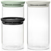 Brabantia Set of 3 Stackable Glass Jars