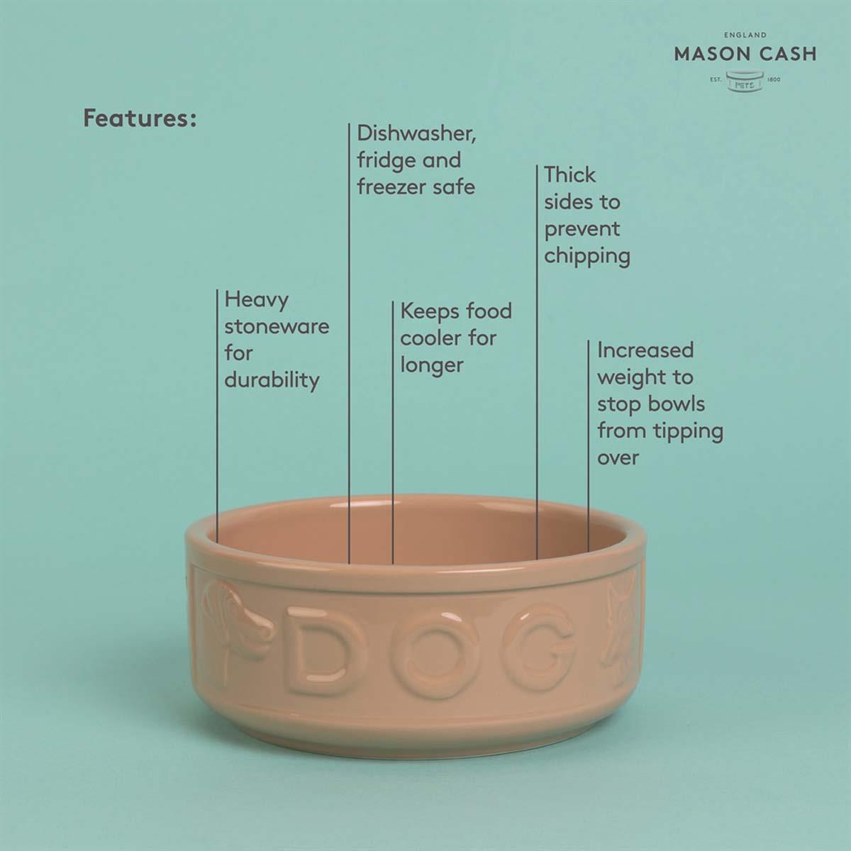 Mason Cash Cane Lettered Dog Bowl 20cm INFO2