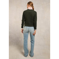 Racing Green Holland Cooper Womens Script Crew Sweat On Model Rear