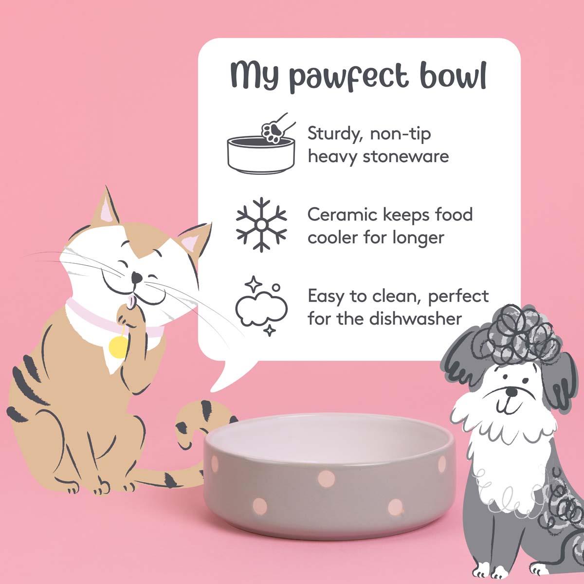 Mason Cash Polka Dot Sage Pet Bowl 13cm INFO2