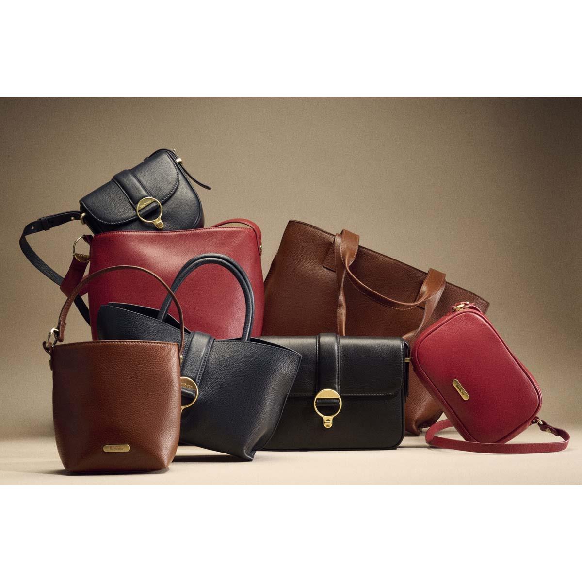 Barbour Womens Cedar Large Leather Bucket Bag