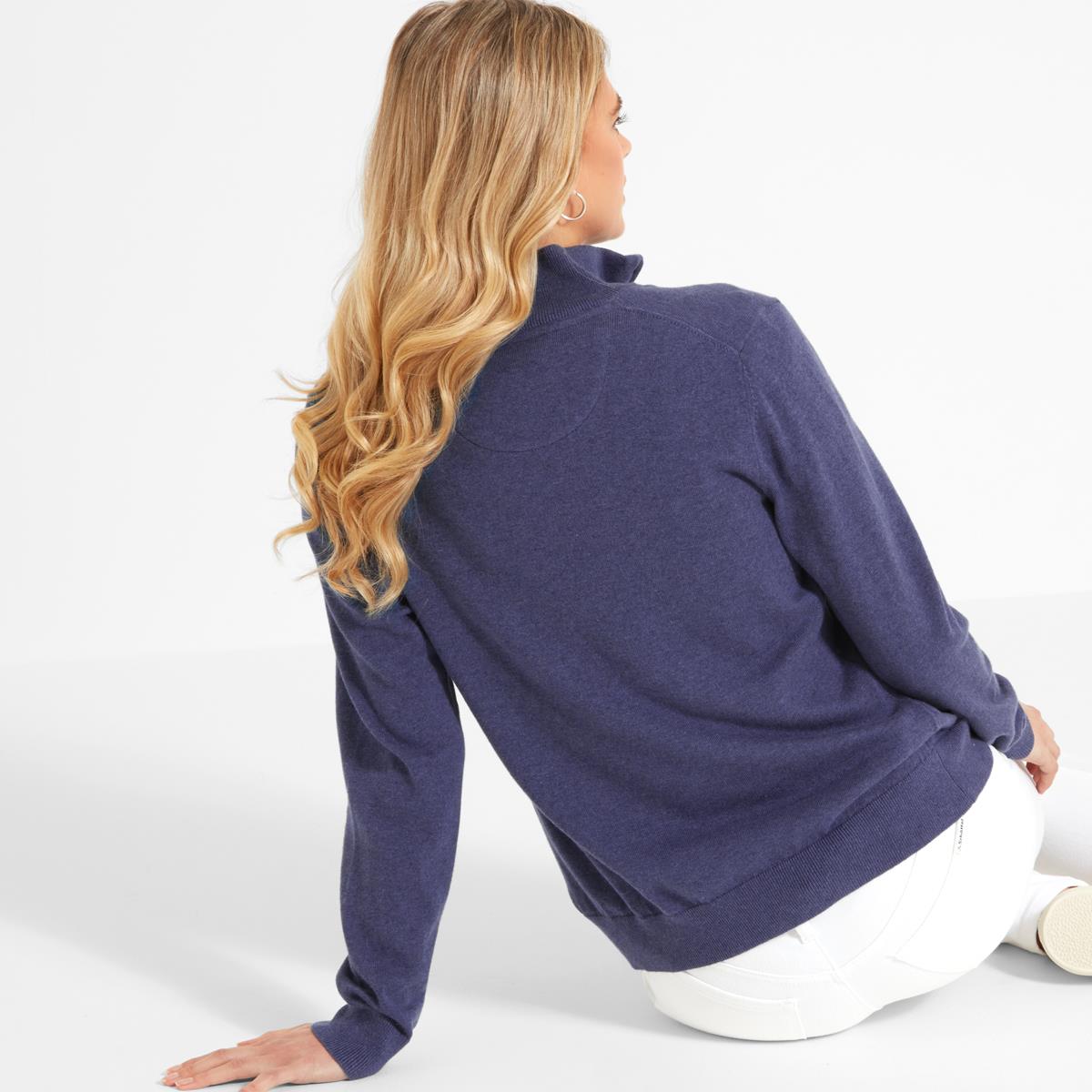 French Navy Schoffel Womens Polperro Pima 1/4 Zip Jumper Model