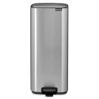 Matt Steel Fingerprint Proof Brabantia Bo Pedal Bin 30 Litre