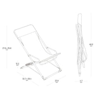 Lafuma Transaswing Airlon Stripe Folding Rocking Deckchair Dimensions
