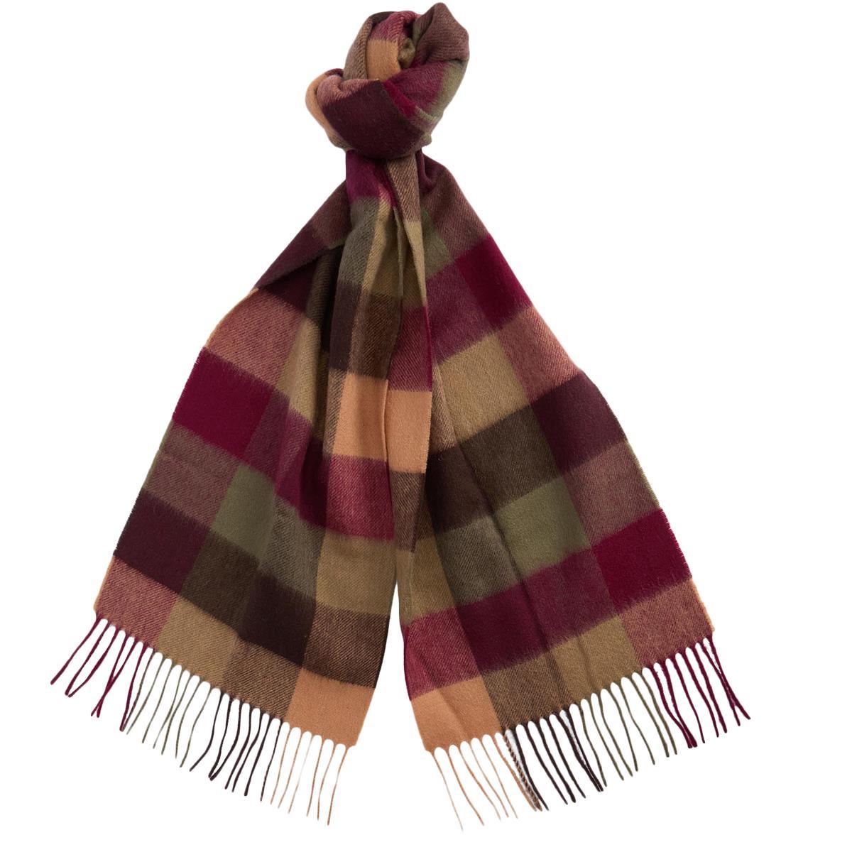 Tawny Port Barbour Unisex Large Tattersall Scarf