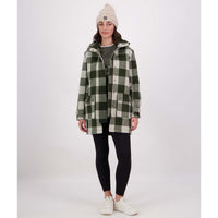 Limestone Check Swanndri Annmore Wool Overcoat ON MODEL