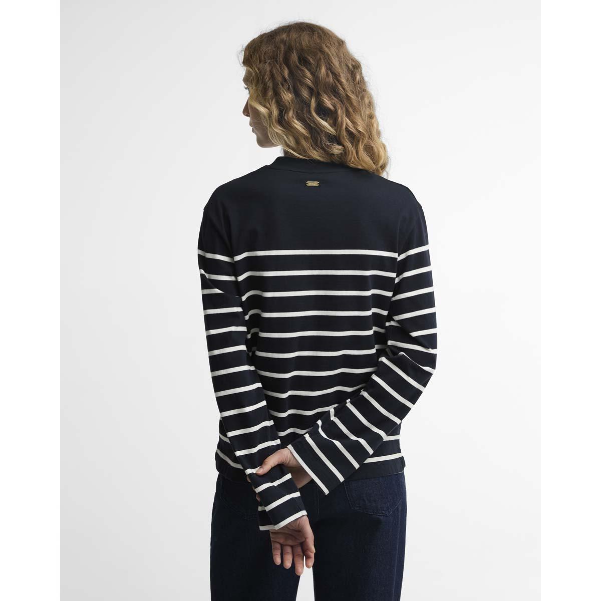 Dark Navy/Cloud Barbour Womens Harling Striped Top Back