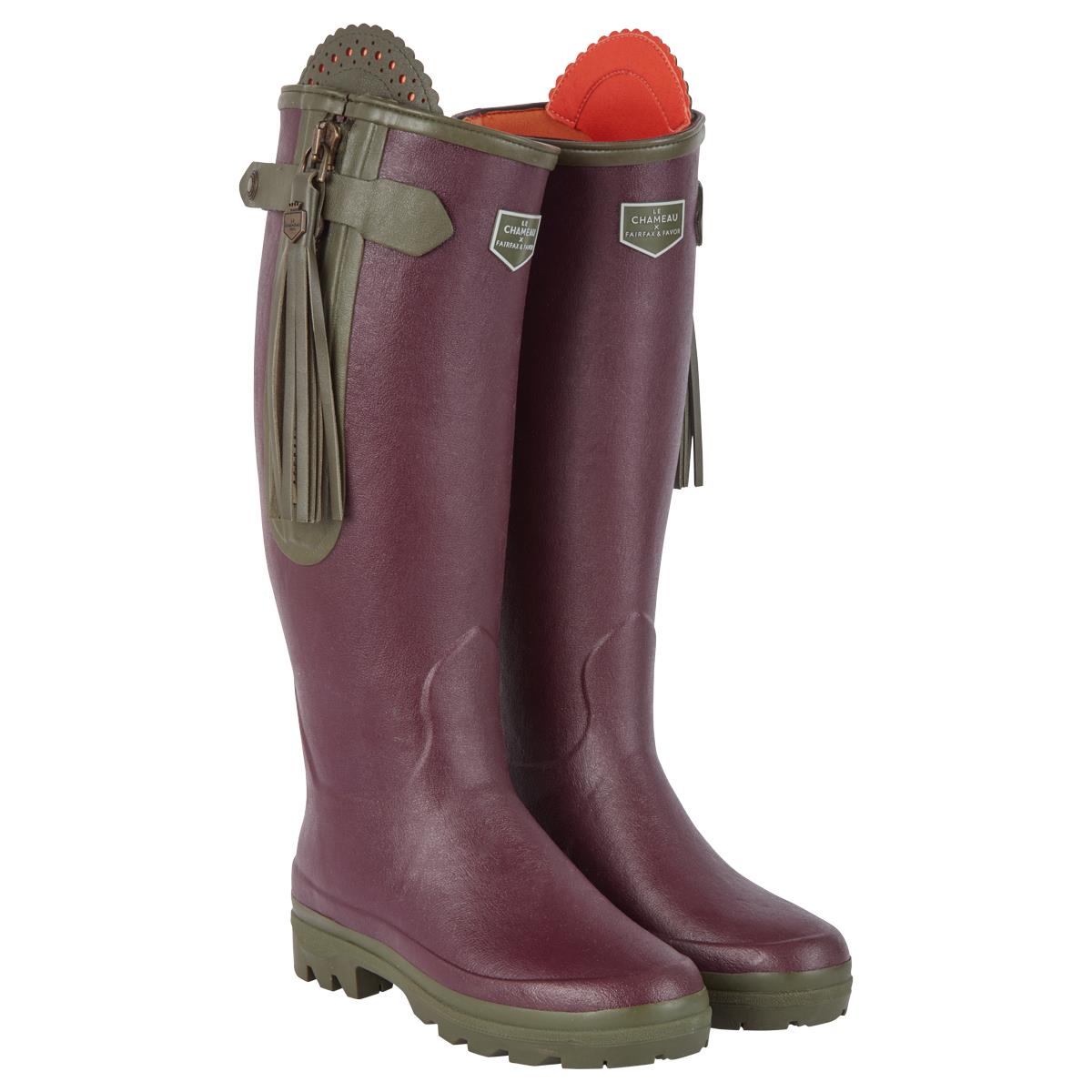 Le Chameau x Fairfax & Favor L'Alliance Neo Boots Cherry Narrow