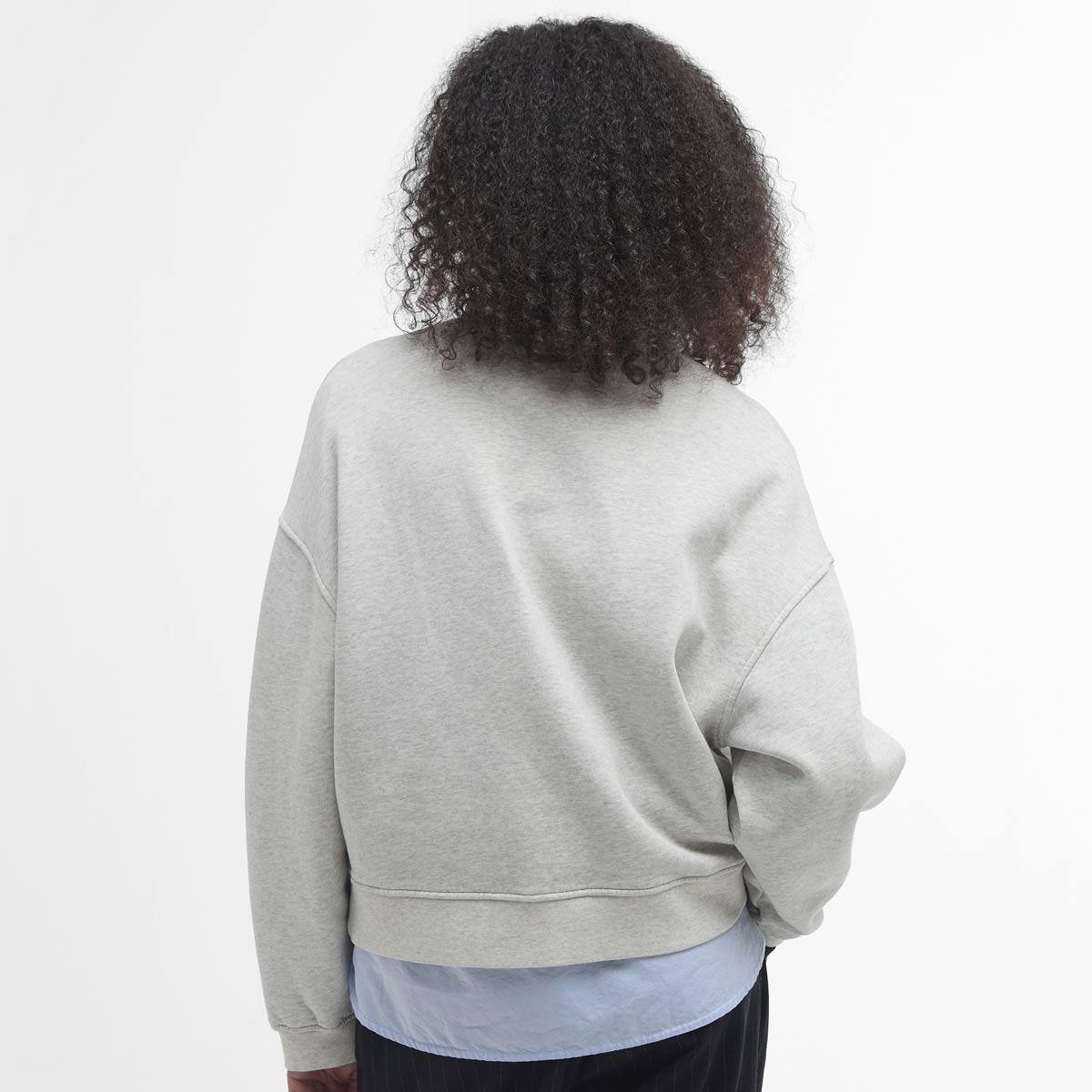 Cloud Marl Barbour Womens Silverdale Sweatshirt Model Back
