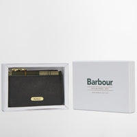 Black/Ancient Barbour Womens Alder Leather Card Holder Boxed