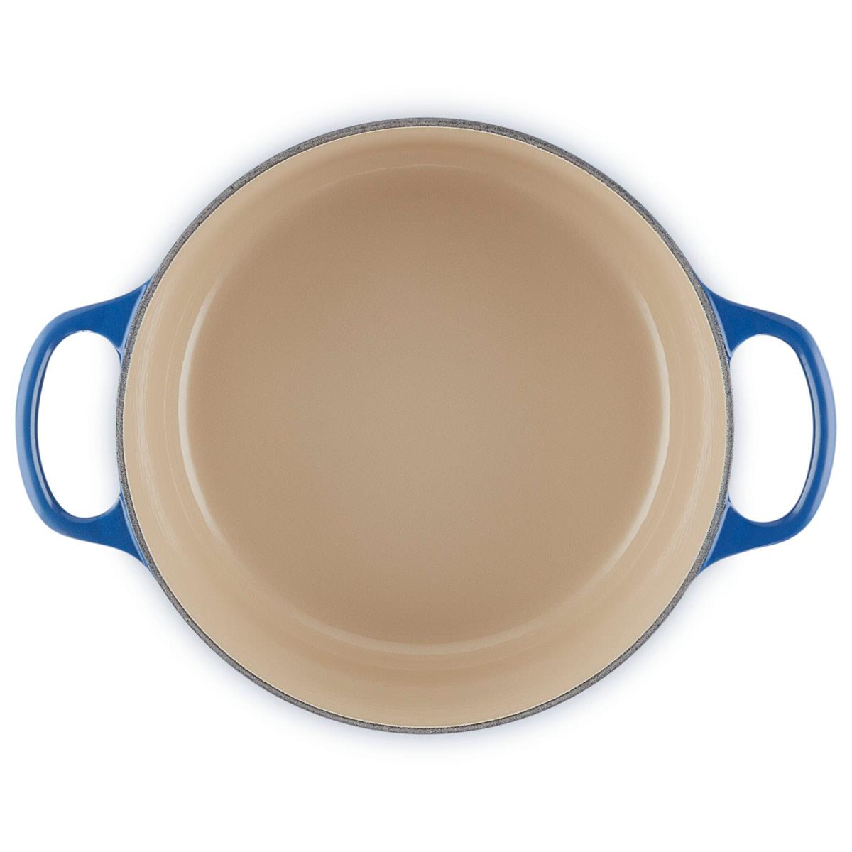 Le Creuset Signature Cast Iron Round Casserole 22cm Lapis Interior