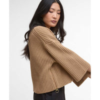 Military Brown Barbour Lilian Knitted Jumper Side