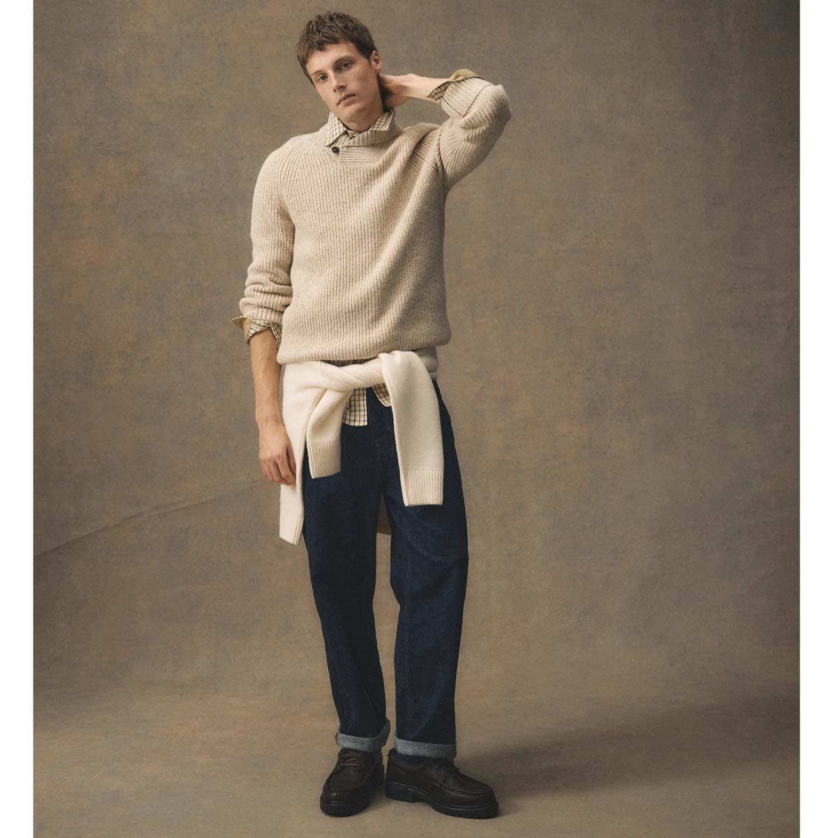 Barbour Mens Essential Fleck Shawl Neck Jumper