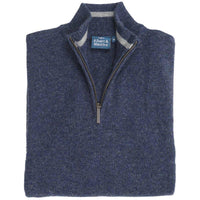 Albert and Maurice Netherton Zip Neck Lambswool Jumper Dark Navy