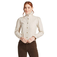 Beetroot Check Schoffel Womens Sheringham Shirt On Model