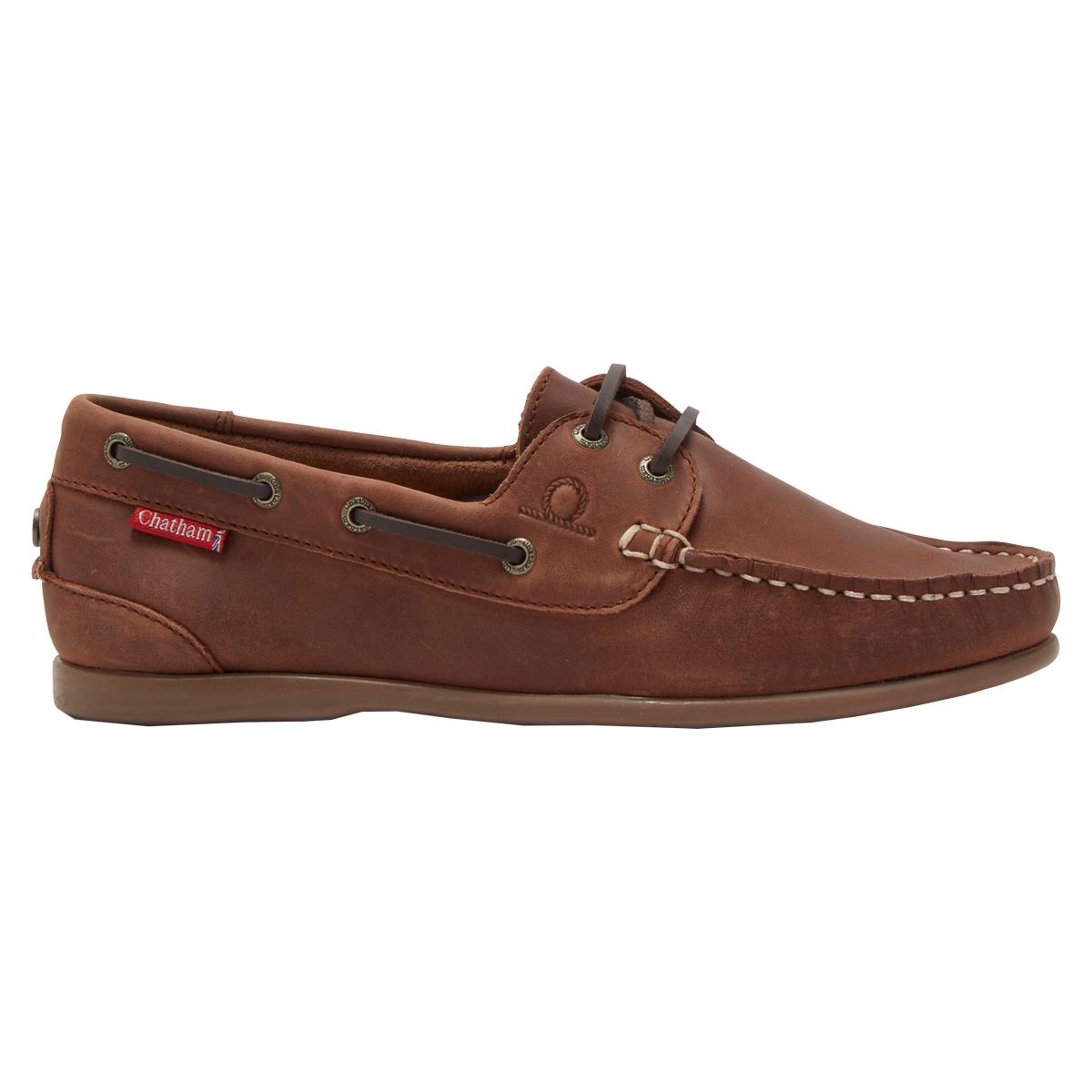 Dark Tan Chatham Womens Penang Deck Shoe Side