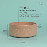 Mason Cash Cane Lettered Dog Bowl 18cm INFO