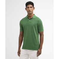 Washed Green Washed Pink Barbour Mens Washed Tartan Tailored Fit Pique Polo FRONT