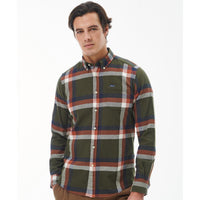 Olive Barbour Mens Folley Tailored Shirt Front