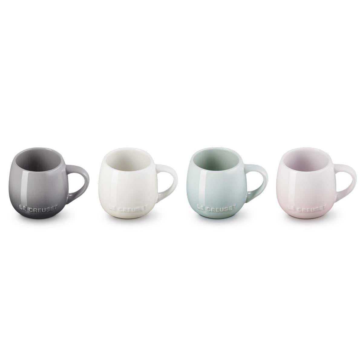Le Creuset Stoneware Coupe Set of 4 Mugs inside