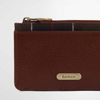 Brown/Classic Barbour Womens Alder Leather Card Holder Badge